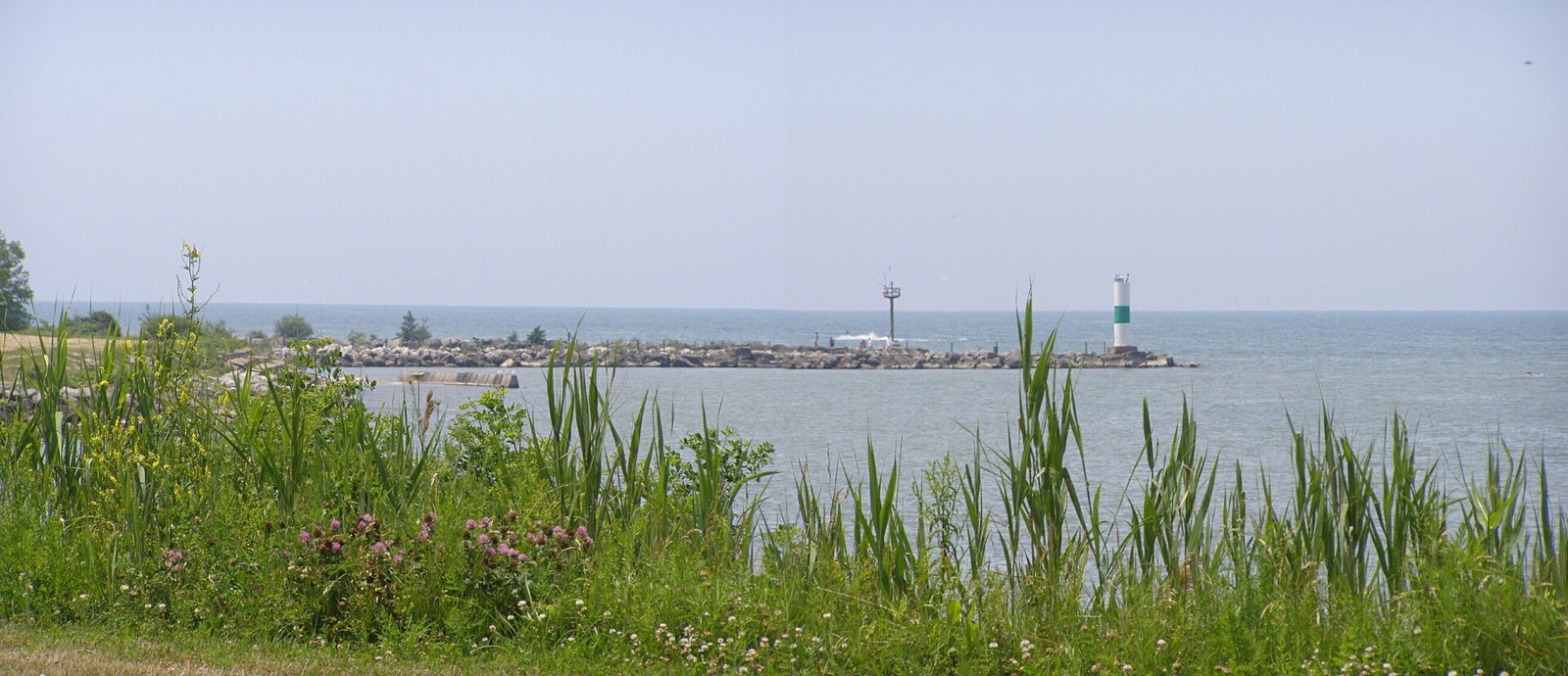 The breakwater light at the Geneva State Park marina on Lake Erie