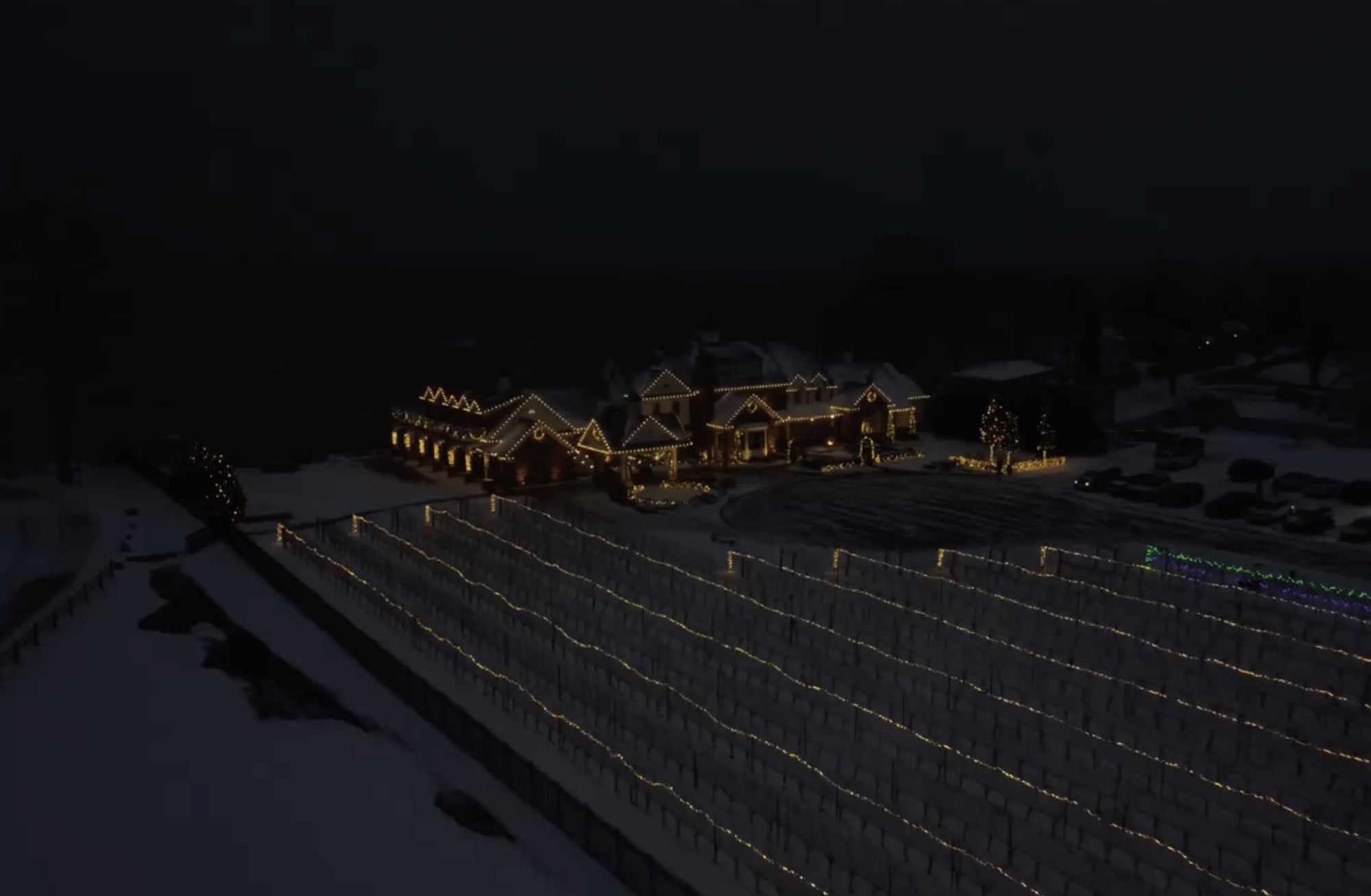 The estate in darkness